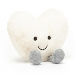 Small Jellycat Amuseable Cream Heart 11 CM X 12 CM | 51432VRHX