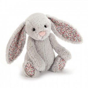 Small Jellycat Bashful Blossom Silver Bunny 18 CM | 04236VMFW