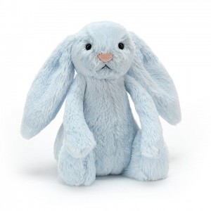 Small Jellycat Bashful Blue Bunny Rattle 18 CM X 9 CM | 25936EHGI