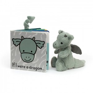 Small Jellycat If I Were A Dragon Book and Bashful Dragon | 65210CDIV